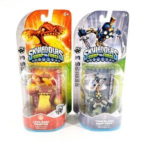 Skylanders Swap Force Lava Barf Eruptor & Twin Blade Chop Chop Character Sealed
